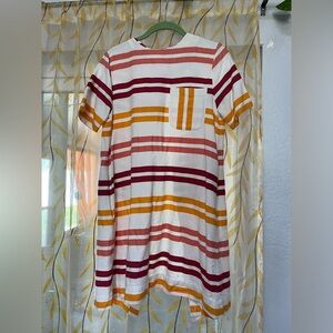 Ace & Jig S Highline
Striped Pocket T-Shirt Dress in Cream